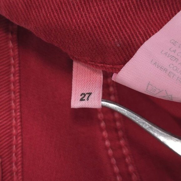 Closed ITALY🇮🇹MADE Holly Moto Jeans Women's 27 Red Ankle Zip Mid Rise - Picture 12 of 14